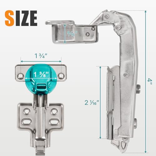 HBL' 2 Pack 90° Blind Corner Cabinet Hinge, Pie Cut Corner Kitchen Door Hinge, Soft Close European Concealed Hinge for Frameless Blind Corner Cabinets - view 2