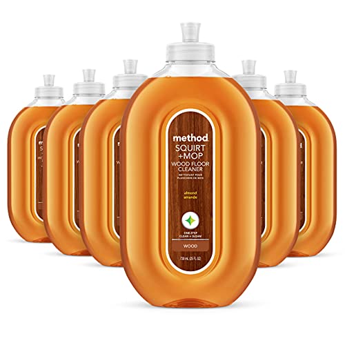 Hardwood Floor Cleaner, Squirt + Mop Design, Almond, 25 oz, 6 Pack