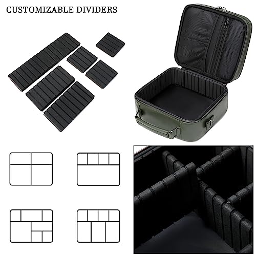 Electronics Travel Organizer, Large Electronic Accessories Cable Case with Adjustable Dividers, Waterproof Tech Storage Bag Gifts with Double Layers for Cord, Charger, Power Bank - Olive Green - view 5