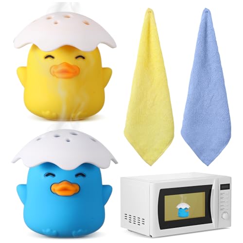 2 Pcs Microwave Steam Cleaner with 2 Matching Towels