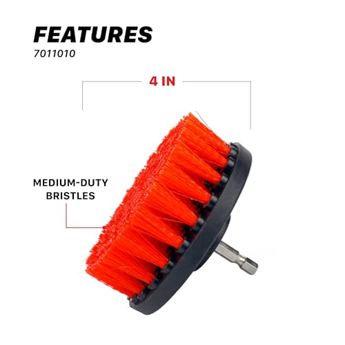 4” Universal M8 Medium-Duty Drill Brush – Upholstery & Carpet Scrubber Attachment for Car Detailing, Fabric, Seats, Floor Mats & Home Cleaning – Removes Stains, Grime, Spots & Buildup - view 2
