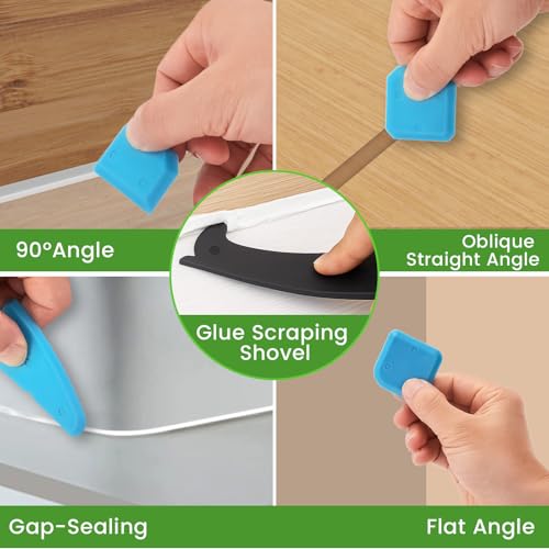 Professional Caulk Gun Kit with Caulk Remover Tool & Putty Knife - 5 in 1 Caulking Tool Set for Caulking Removal, Shower & Bathroom Caulk, Includes Caulking Gun Tool, Caulk Scraper Tool Spackle Knife - view 5