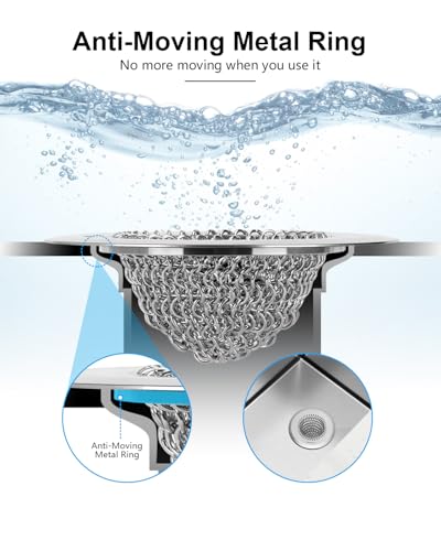 Upgraded Sink Drain Strainer, Patented Reversible Chain Mail Mesh - view 5