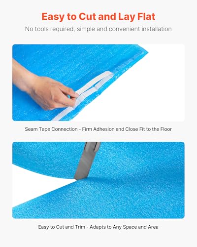 Floor Underlayment 600 sq. ft, 3-in-1 2 mm Thick Flooring Padding with Tape & Vapor Barrier, Heavy Duty EPE Foam Soundproofing & Noise Reduction, for Laminate Wood (6 Rolls x 100 sq. ft) - view 5