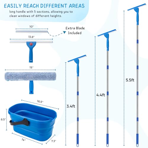 Window Squeegee Kit with 3 Gallon Collapsible Bucket for Home Glass - view 5