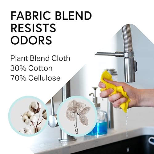 Dishcloths Reusable 8" x 7" Sponge Cloths, Bulk 10 Pack of High Absorbent Cellulose Dish & Kitchen Cleaning Hand Towels, Wring to Dry & Machine Wash, Odor Resistant, Assorted Colors - view 2