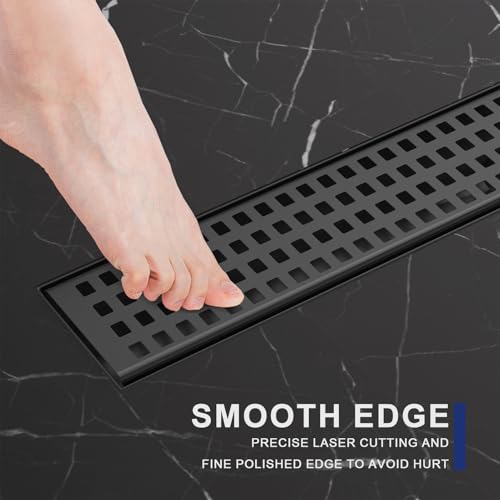 24 Inch Linear Shower Drain - Matte Black, with Removable Grate - view 5