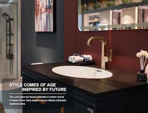 Champagne Gold Bathroom Faucet Single Hole, Solid Brass Faucet - view 2