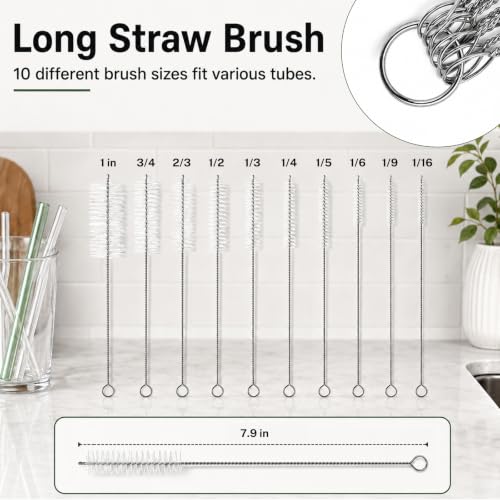 10 Sizes Flexible Pipe Brush, Multi Purpose Straw Cleaner Brush - view 2