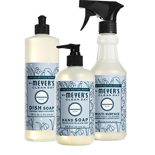 Kitchen Set, Dish Soap, Hand Soap, and Multi-Surface Cleaner, 3 CT (Snowdrop)