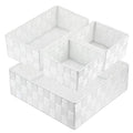 Woven Storage Box Cube Basket Bin Container Tote Organizer Divider for Drawer,Closet,Shelf, Dresser (White)
