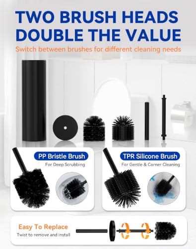 Toilet Bowl Brush and Holder Set for Bathroom 304 Stainless Steel - view 5