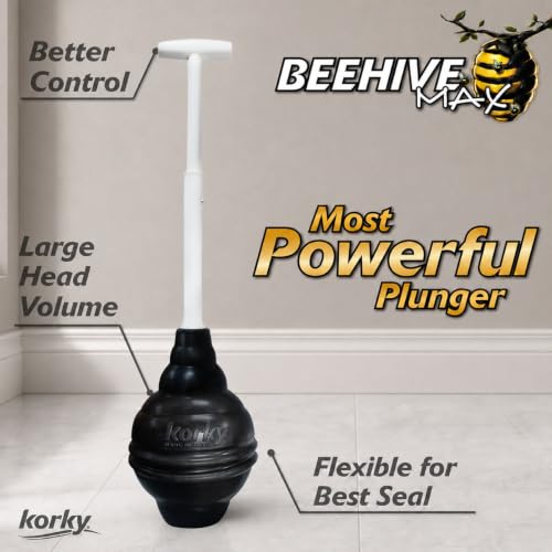 Beehive MAX Heavy Duty Toilet Plunger - Seals All Bowl Shapes - 96 - view 3