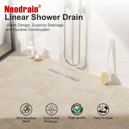 18" Linear Shower Drain, Brushed 304 SS Bathroom Linear Drain,cUPC - view 5