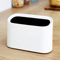 0.4 Gal Mini Trash Can for Desk with Inclined Opening (White)