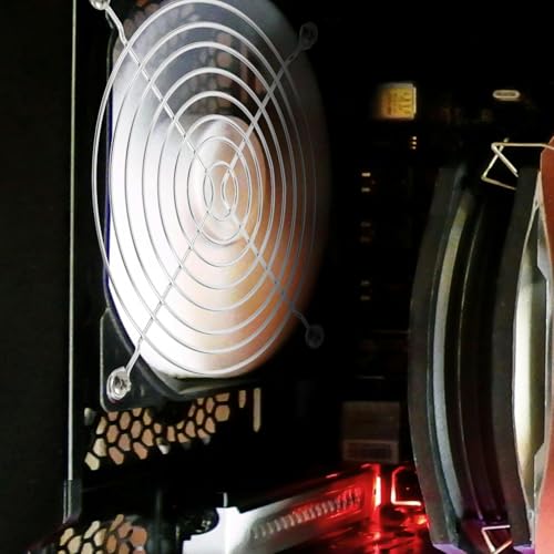 4pcs 12cm Computer Case Fan Grill Mesh with Screws Protective Dustproof Fan Cover for PC Cooling Silver Galvanized Steel for Desktop and Full Tower Cases - view 4