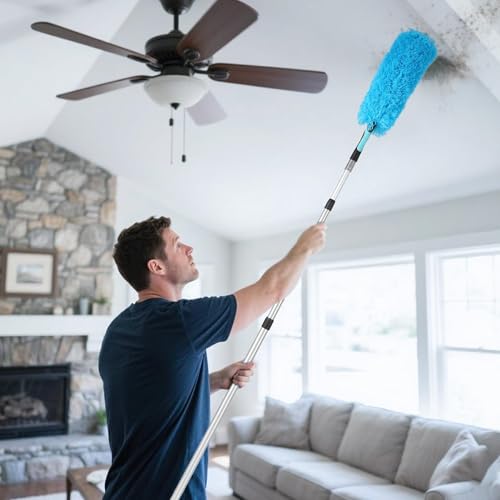 Dusters for Cleaning, Microfiber Feather Duster 3-in-1 Kit, Duster, Cobweb Duster, Microfiber Dusters for High Ceilings and Fans, Blinds, Cars and Furniture - view 6
