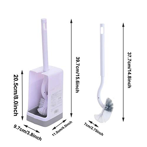 Bathroom Toilet Bowl Brush and Holder, Curved Design Toilet Brush for Deep Cleaning Under Rim, Best Toilet Brush Set, Easy Handy CompactToilet BowlCleaner Brush for Bathroom, 2 Pack - view 2