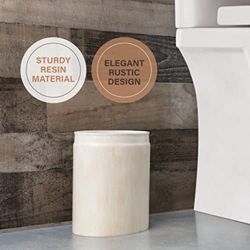 Rustic Luxe Small Bathroom Trash Can 1.53 Gal / 5.8L - Oval Bathroom Garbage Can Bin for Modern Farmhouse Decor - Small Waste Basket for Bathroom and Bedroom - view 2