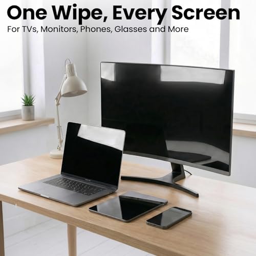 Electronic Wipes Screen Cleaner - Screen Wipes TV Screen Cleaner Wipes, Computer Screen Wipes, Laptop Screen Cleaner, ipad & Monitor Cleaner, Screen Cleaning Wipes - [90 Wipes + Microfiber Cloth] - view 4