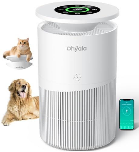 Air Purifier for Home Large Room up to 3620Ft², H13 True HEPA Air Purifiers for Home Pet Hair Dander Odor Pollen, Air Cleaner with Smart WiFi, 360° Air Intake, Auto Mode, Pet Lock, 22dB Quiet