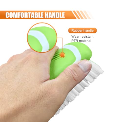 Car Carpet and Upholstery Cleaning Brush, Stiff Bristle Car Detailing Carpet Scrub Brush with Hanging Hole, Vehicle Interior Detailing Brushes for Floor Mats, Couch, Leather Seat (Green) - view 4