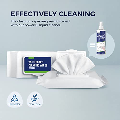 Dry Erase Desk Mat Bundle | 32"x14" Dry Erase Desk Mat, Includes 2 Wet Erase Markers & 1 Cleaning Cloth + Whiteboard Cleaning Wipes,3 PCS, 50 Wipes Per Pack - view 5