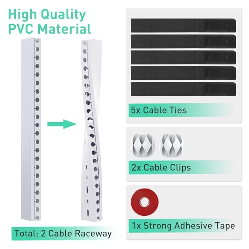 Cable Raceway Kit 77in Under Desk Wire Cover Organizer 5-Pack - view 3