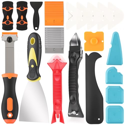 5-In-1 Caulking Tool Kit With Razor Scraper, Silicone Finishing