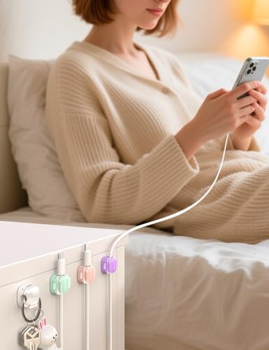 8 Pack Cable Clips, Cord Organizer, Cute Spring Cord Holder - view 6