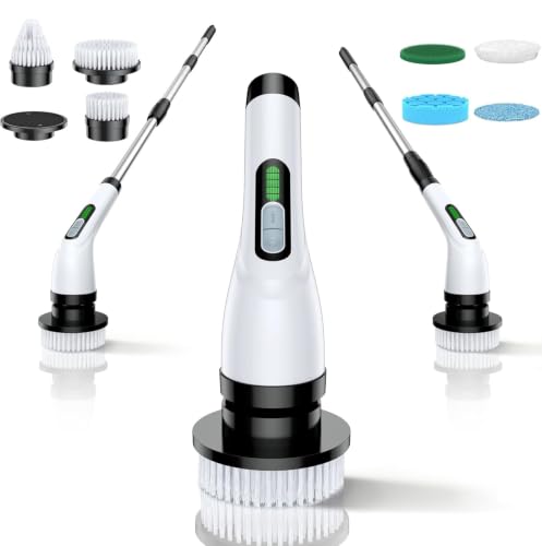 Electric Spin Scrubber for Bathroom: Shower Cleaner Brush with Long Handle