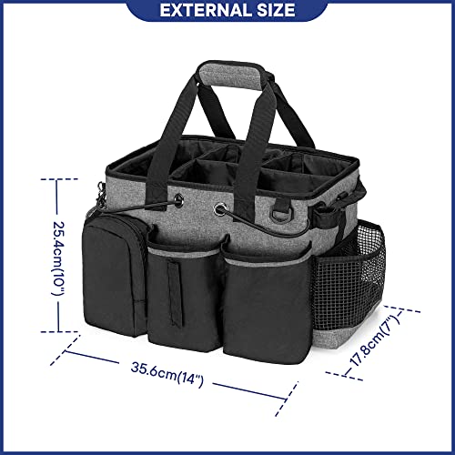 Large Professional Cleaning Caddy with Detachable Divider, Black - view 6