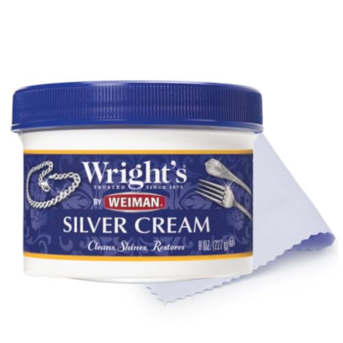 By Weiman Silver Cleaner and Polish Cream - Gently Clean and Remove Tarnish without Scratching, Ammonia-Free, 8 Ounce, 2 Pack with Polishing Cloth - view 8