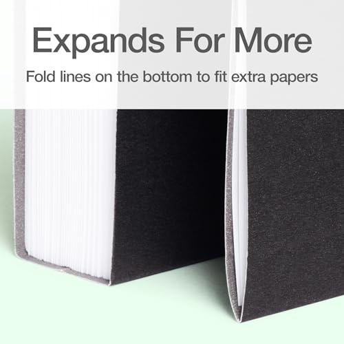 Hanging File Folders, 6 Pack, Letter Size (8.5" x 11"), Black, 1/5 Cut for 5 Tab Positions, Includes Tabs and Inserts, Hanging Files for Office and Document Organization - view 4