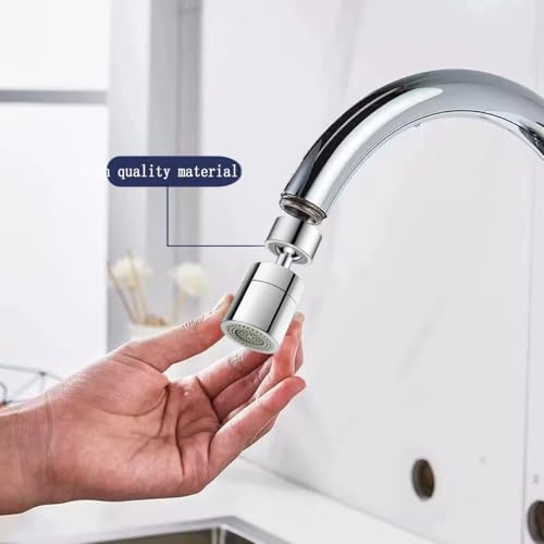 2 Pcs Faucet Aerator, 360° Swivel Kitchen Sink Faucet Aerator, Big Angle Twist, Dual-function 2-Flow Sprayer Faucet Head, Sink Sprayer Attachement, Faucet Replacement Part 55/64'', Chrome - view 7
