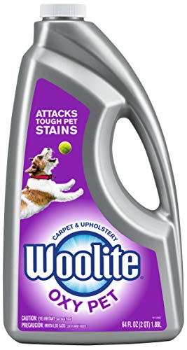 Woolite OXY PET Carpet & Upholstery Cleaning Solution, for use in leading upright carpet cleaners, 60oz, Removes tough pet messes