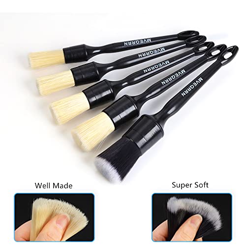 5pcs Car Detailing Brush Set,Boar Hair Detailing Brushes - view 3