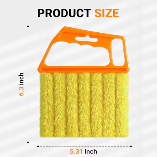 3pcs Window Blind Cleaner Duster Tool,2026 New Cleaning Tools,7 Fingers Washable Microfiber Dusters for Cleaning,Crevice Cleaning Brush, Duster for Venetian Blinds & Air Conditioner Vents（Orange - view 2