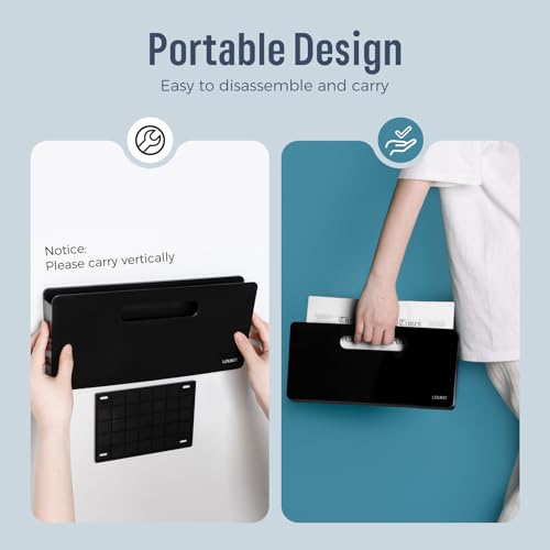 Dry Erase Desk Mat Bundle | 32"x14" Dry Erase Desk Mat, Includes 2 Markers & 1 Cleaning Cloth + Magnetic File Holder(Black) - view 7