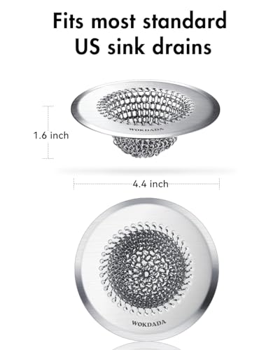 4 Pack Kitchen Sink Drain Strainer,Patented Reversible Chain Mesh Basket - view 6