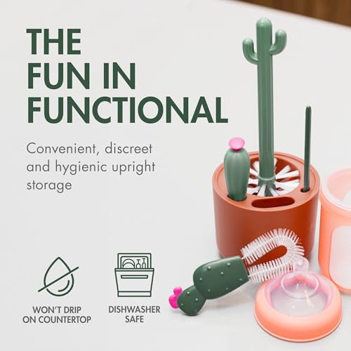 Cacti Bottle Cleaning Brush Set, Terracotta, 4 Piece Set - view 2