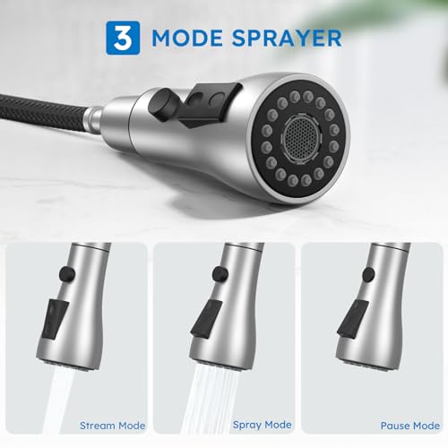 Kitchen Faucet with Pull Down Sprayer, Single Handle, Brushed Nickel - view 2