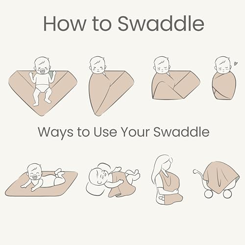 Muslin Swaddle Blankets, 100% Cotton Receiving Blankets, 47"x 47" - view 5