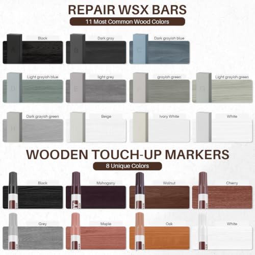 Laminate Vinyl Floor Repair Kit with Heat Pen, 11 Colors Hard Wax Touch-Up Markers for Linoleum Wooden Furniture, Repair Scratches Cracks Stains Holes - view 2