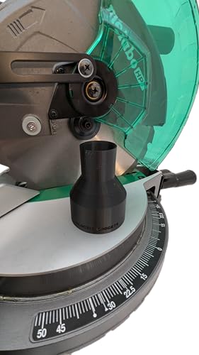 Vacuum Adapter for Metabo HPT and Hitachi Miter and Chop Saws - (1-1/4in - Black) - view 2