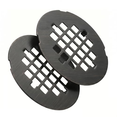 Shower Drain Cover Stainless Steel Snap-in Bronze 2 Pack