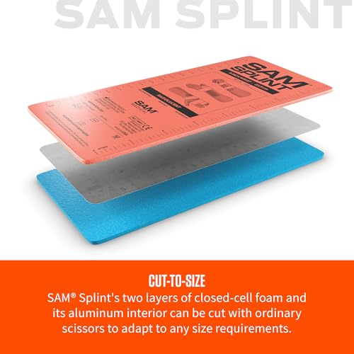 SAM Splint 3X Combo Pack – Moldable Aluminum Foam Splint for Fractures, Sprains & Strains – Lightweight, Reusable, Radiolucent Emergency Splint Set (1 Each 4.25" x 9", 18", 36"), Orange/Blue – Professional First Aid Immobilization - view 4