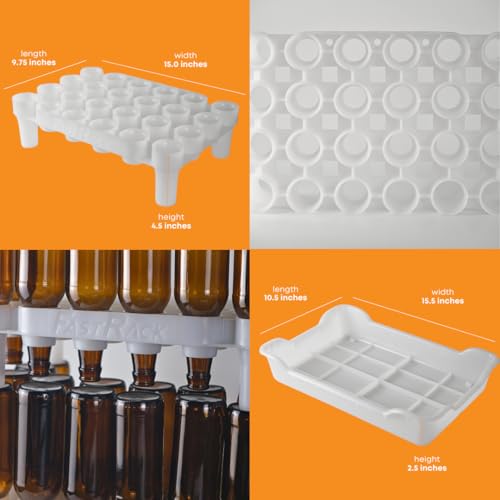 24-Bottle Wine Bottle Drying Rack | Stackable | White - Tray not included - view 3