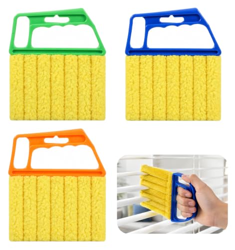 3 Pcs Window Blind Cleaner, 7-Finger Washable Blind Cleaner Duster Tool