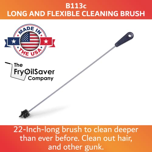 FryOilSaver Co. B113C 22-Inch Long Sink Drain Brush Kit, Slim Snake - view 3